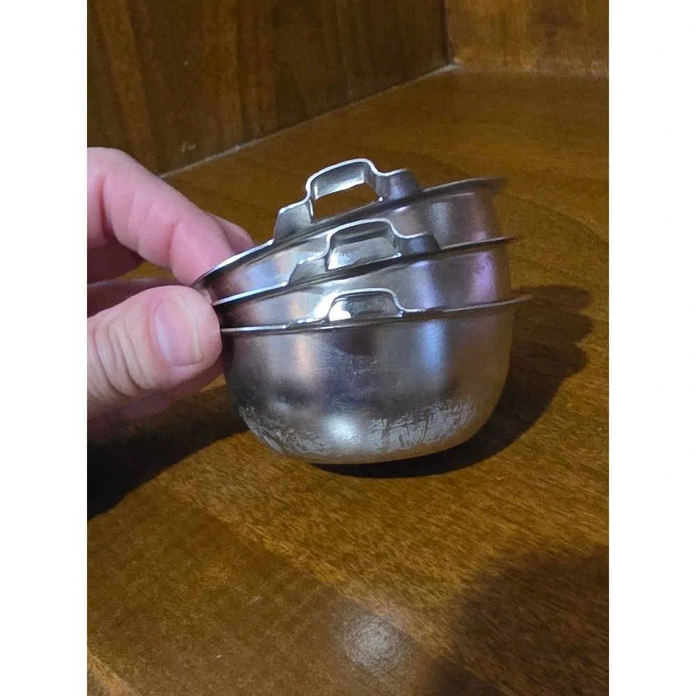 Set of 3 Stainless Steel Egg Poacher Replacement Cups Metal Inserts for Pan